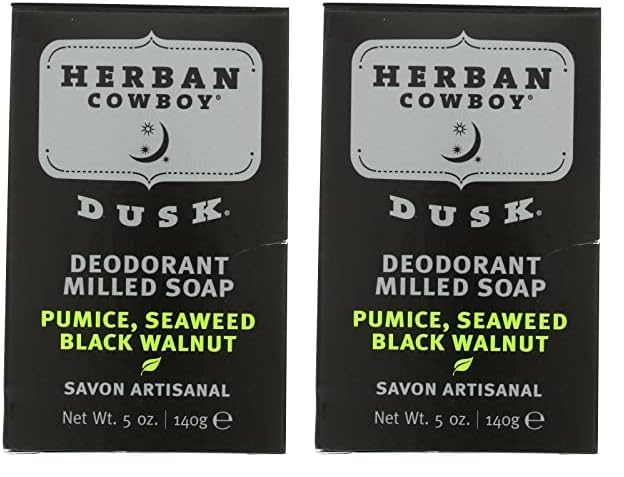 Herban Cowboy Milled Bar Soap for Men - Dusk Scented, 2-Pack | Natural & Vegan Soap for Daily Shower, Gym & Travel