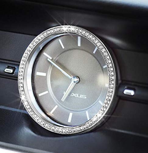 Luxury Rhinestone Car Clock for Lexus ES250 ES300 (2013-2017) - Silver Bling Accessory | Dashboard Decor & Gift for Car Enthusiasts