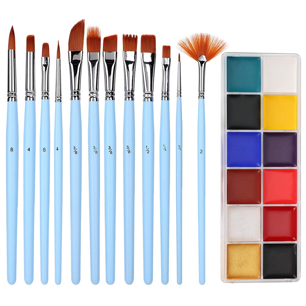 12-Color Body & Face Paint Set - Non-Toxic, Easy Wash Off Oil Paint for Halloween, Cosplay & Costume Parties - Perfect for Kids & Adults Face Painting & Creative Makeup