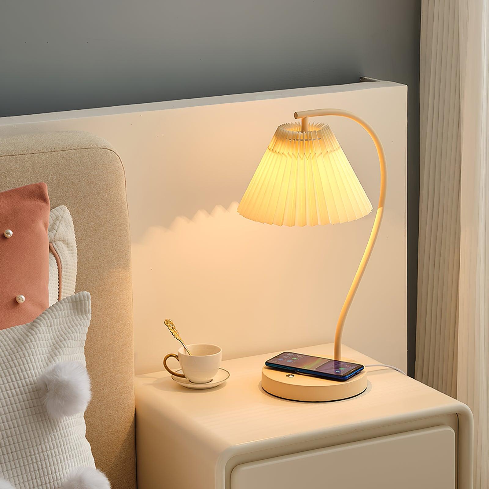 Elegant Crescini Pleated Table Lamp - Modern Home Decor Lighting for Bedroom, Living Room & Office - Soft Ambient Light for Cozy Spaces