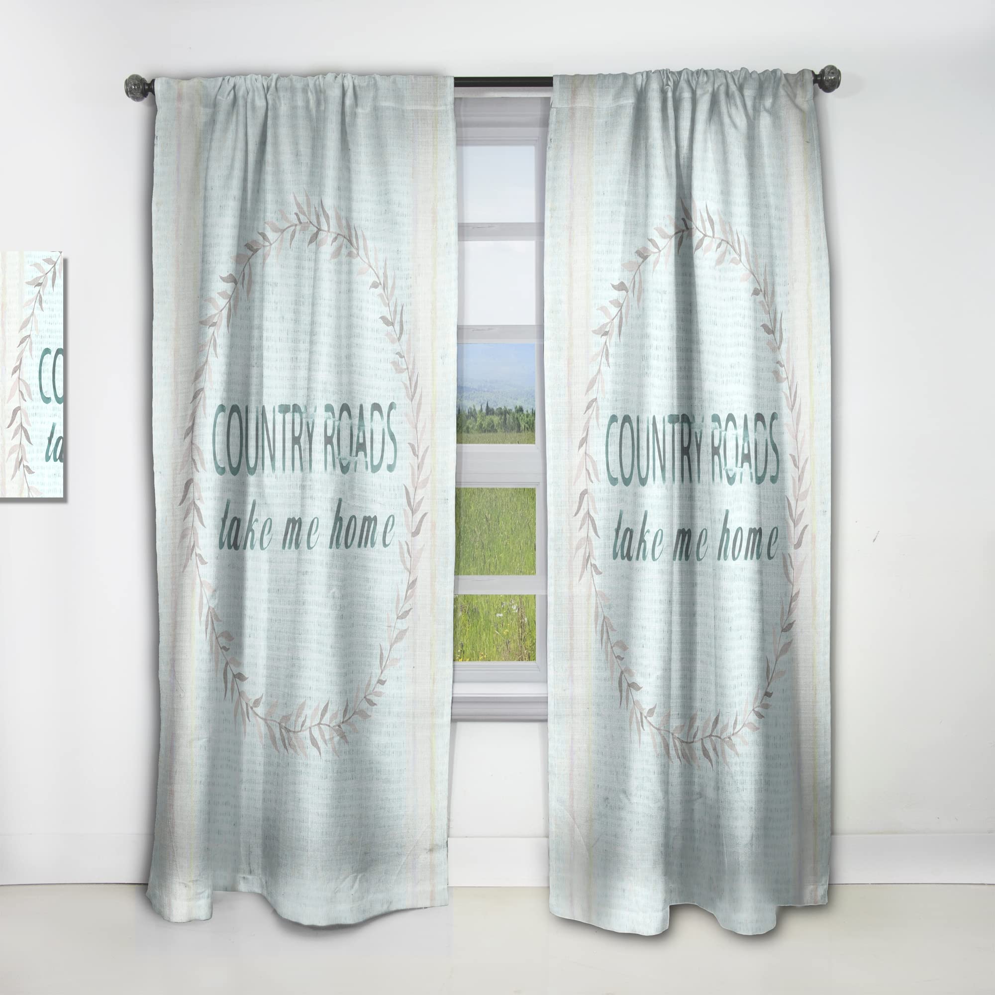 Farmhouse Floral Blackout Curtains - Thermal Insulated Single Panel 52x95 Inch - Elegant Window Drapes for Bedroom & Living Room - Perfect for Home Decor, Privacy & Light Control