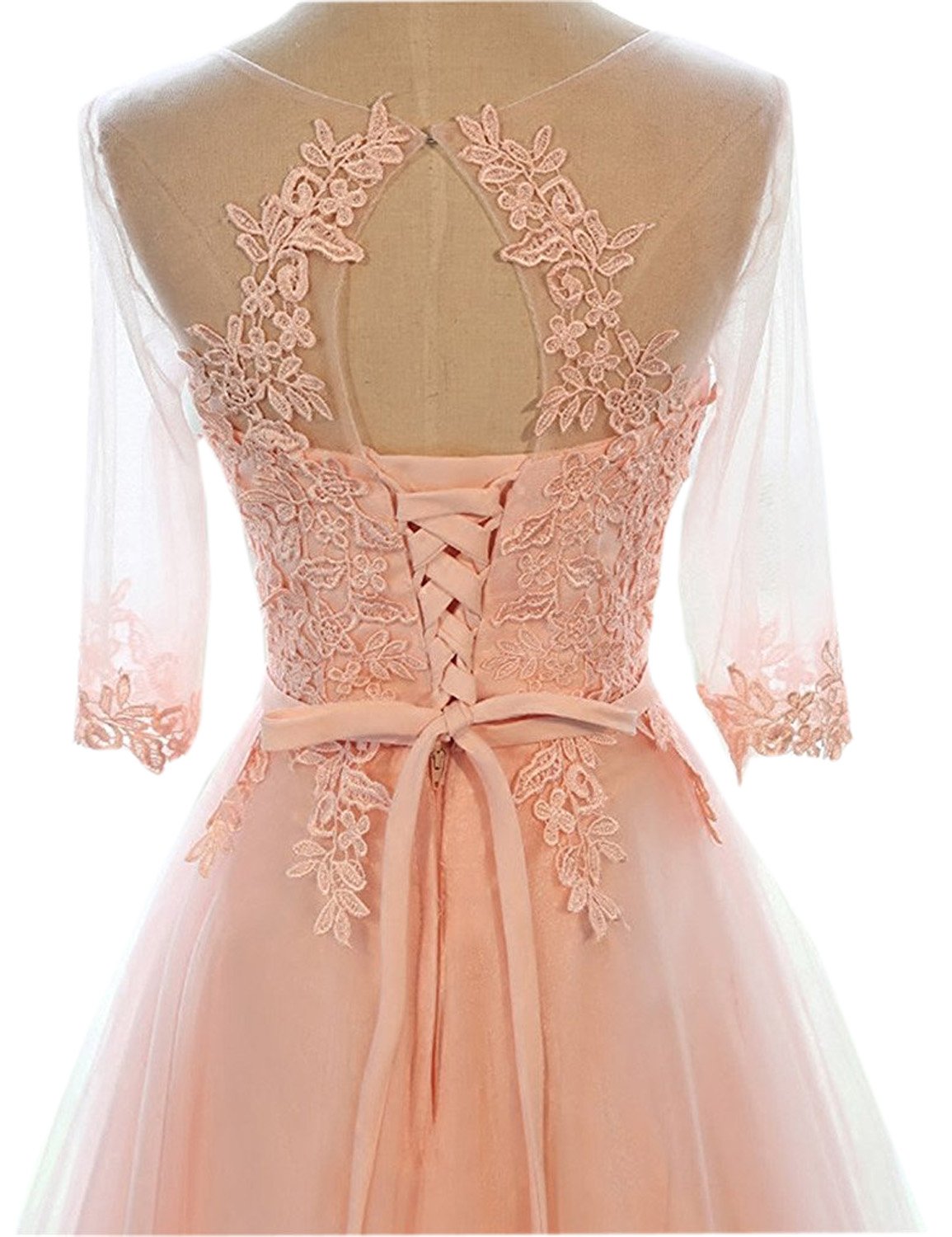 Sarahbridal Women's Elegant Tulle Applique Prom Dress 2024 - Long Formal Evening Gown with Floral Embroidery for Homecoming, Ball, Wedding & Special Occasions