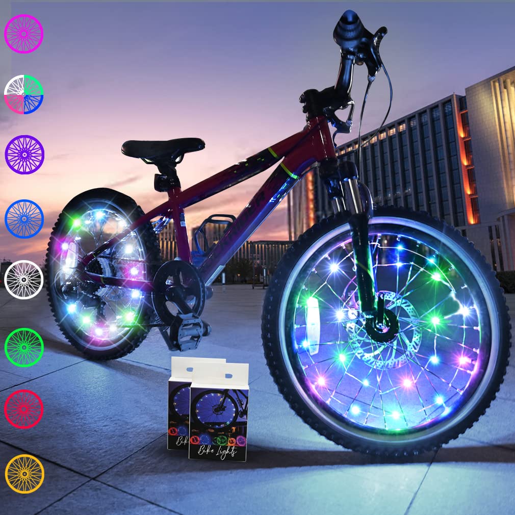 TINANA 2-Pack Ultra Bright LED Bike Wheel Lights - Waterproof Bicycle Spoke Lights for Night Riding Safety - Cycling Decoration for Kids & Adults - Perfect for Commuting, Night Cycling, and Outdoor Adventures