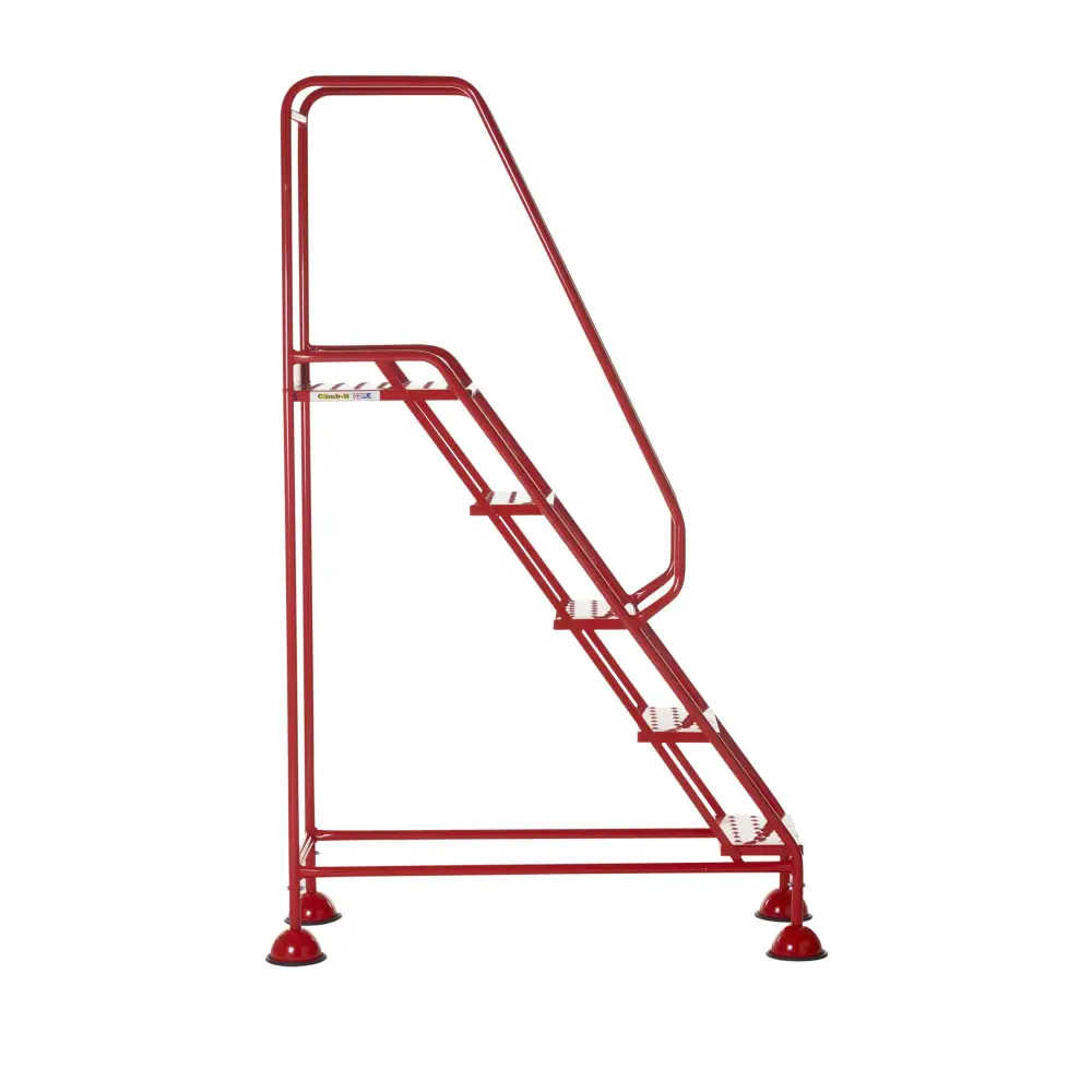 Climb It UK Domed Feet Steps - Red Non-Slip Ladder Accessories for Home, Garage, and Workshop Use