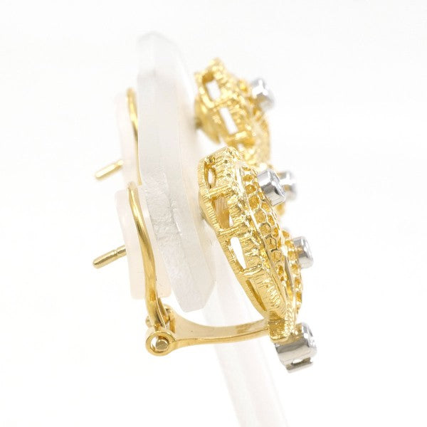 18K Yellow Gold & White Gold Diamond Stud Earrings for Women - Elegant & Timeless Jewelry Gift for Wedding, Anniversary & Special Occasions