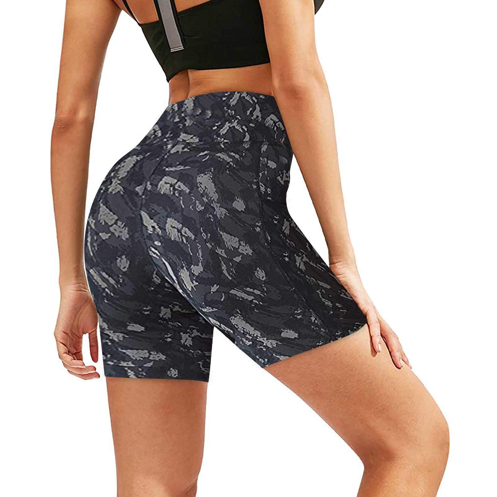 Hessimy High Waist Yoga Shorts - Tummy Control Workout Shorts for Women | Running & Fitness