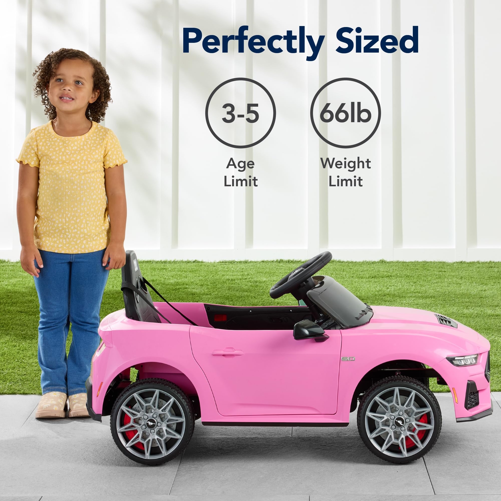 Best Choice Products 12V Electric Ride-On Car for Kids - Officially Licensed Ford Mustang with Parent Remote Control, LED Lights, 2 Speed Modes & Bluetooth - Pink | Perfect for Birthday Gifts, Outdoor Play & Pretend Driving Fun