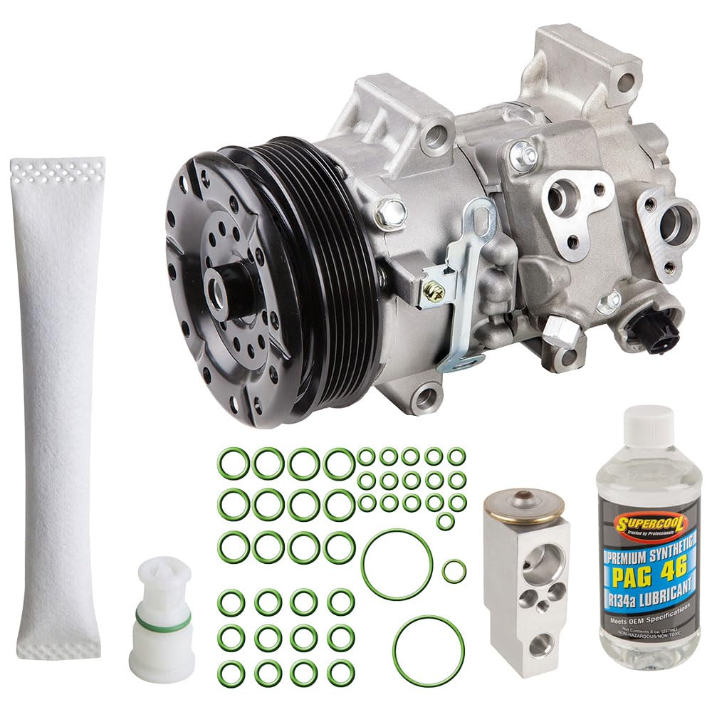 Scion xD 2008-2010 AC Compressor & A/C Kit with Drier, Expansion Valve, PAG Oil & O-Ring Seals | Complete Car Air Conditioning System Replacement | Perfect for Summer Cooling & HVAC Repairs