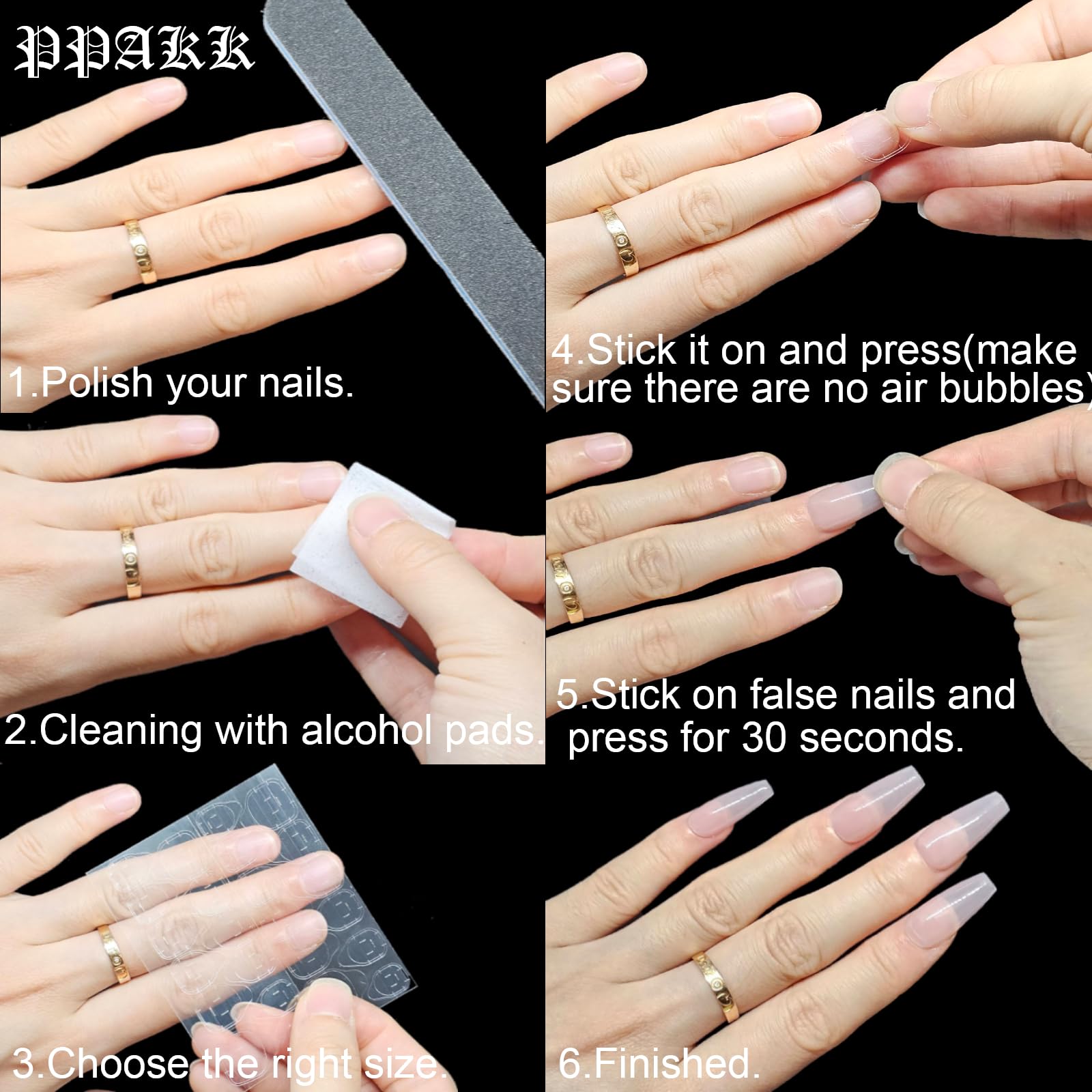 240pcs Transparent Nail Adhesive Tabs (10 Sheets) - Double-Sided Press On Nail Glue Stickers for Easy Application - Reusable & Flexible Fake Nails for Women, Kids - Perfect for Parties, Weddings & Daily Nail Art