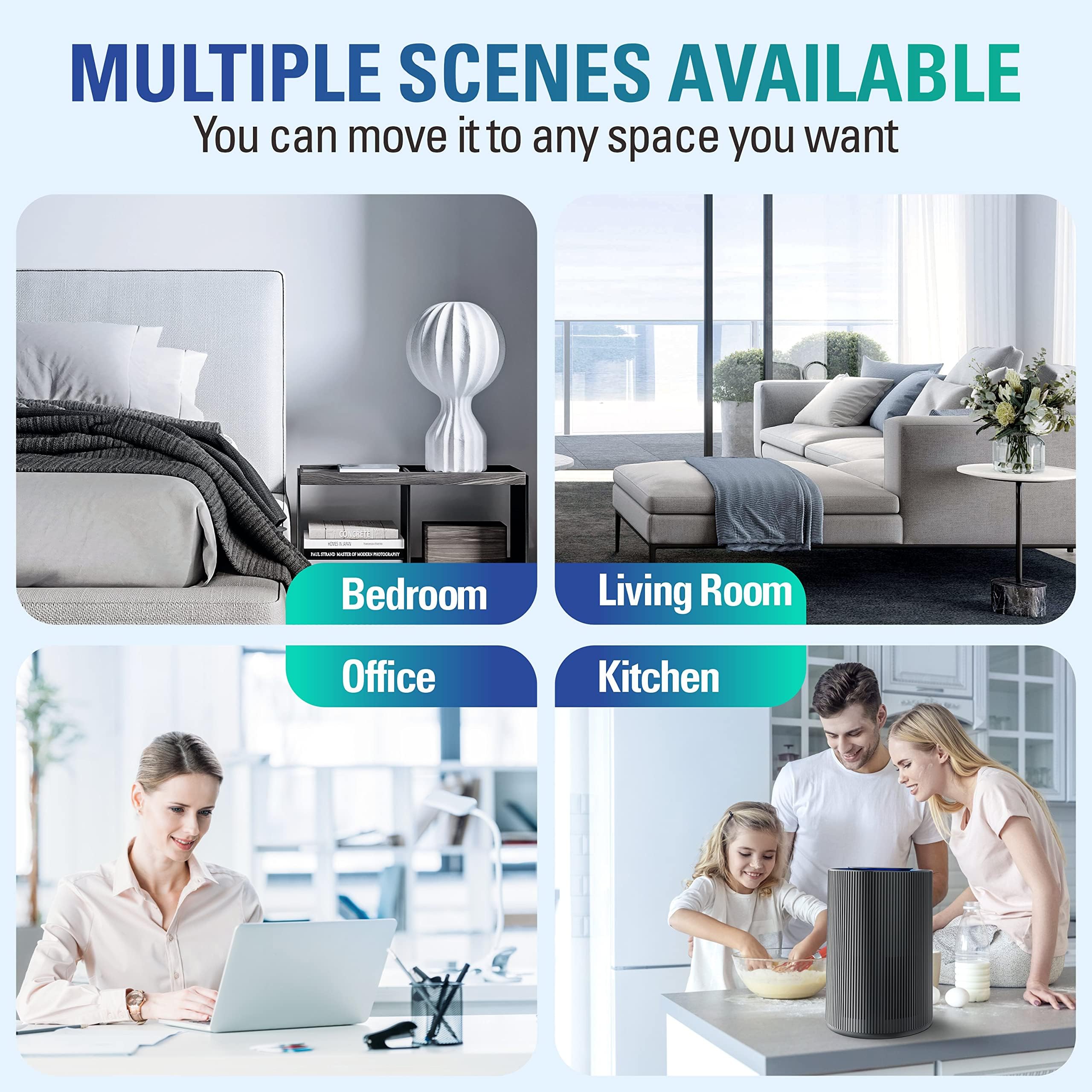 STEALTH Air Purifiers for Home - HEPA Filter, Quiet & Powerful, Deep Black - Perfect for Bedrooms, Living Rooms & Offices