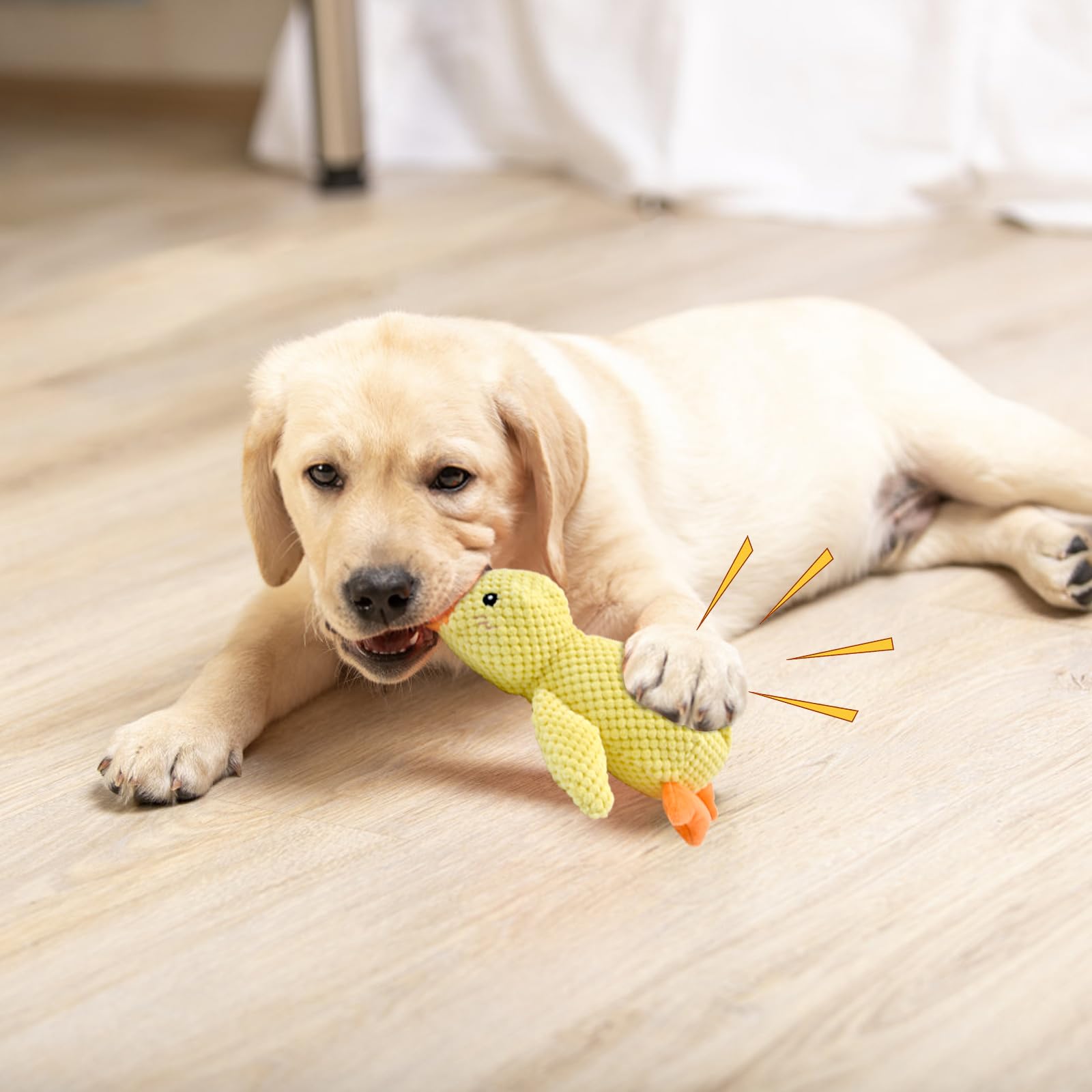 Quack Quack Duck Dog Toy - Squeaky Interactive Chew Toy for Dogs, Durable Calming Duck Puppy Toy with Noise (Yellow) - Perfect for Playtime, Anxiety Relief & Training