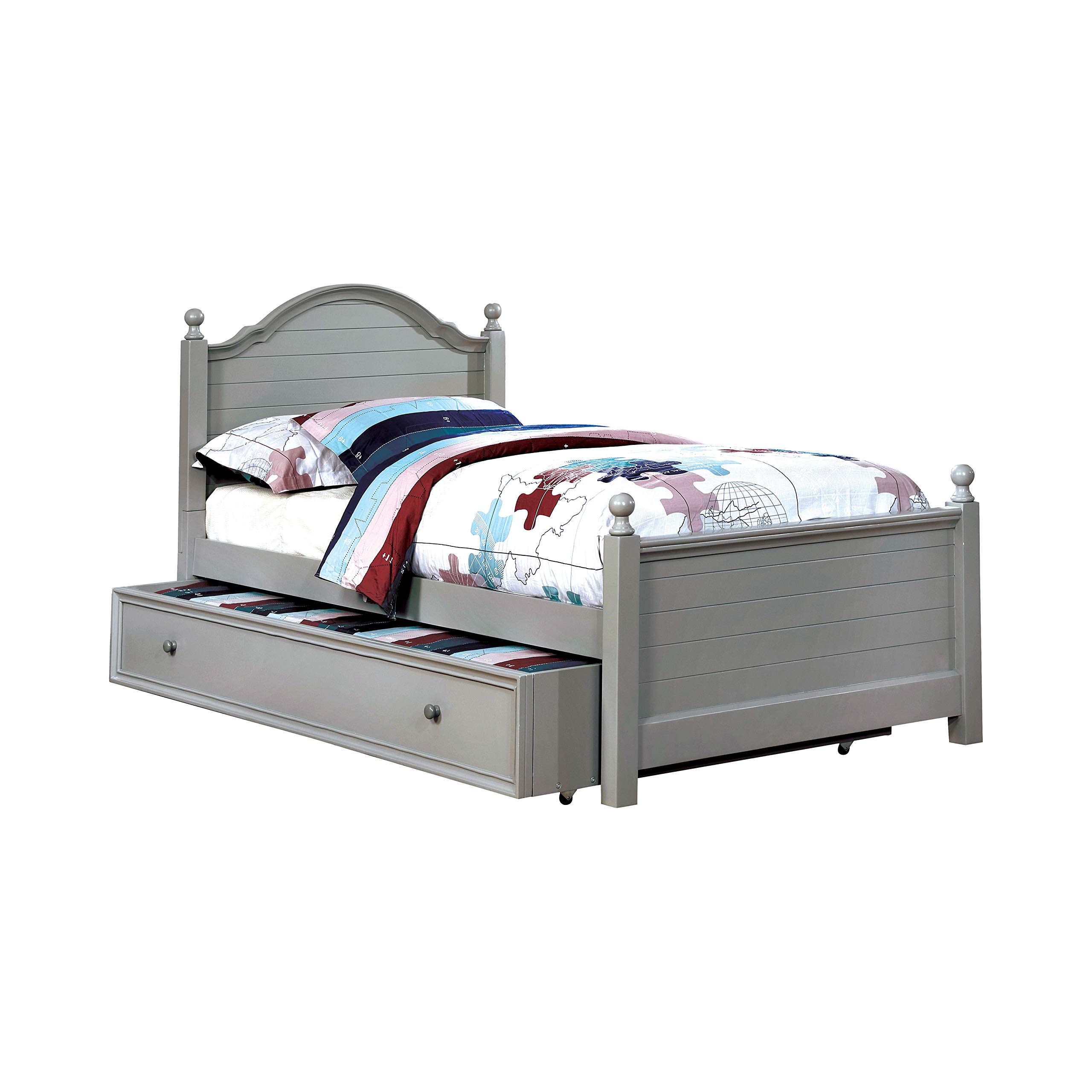 247SHOPATHOME Decker Panel Kids Bed - Single Size, White Wooden Bed Frame for Children's Room, Toddler Bed, Nursery Furniture - Perfect for Bedrooms, Playrooms & Daycare Centers