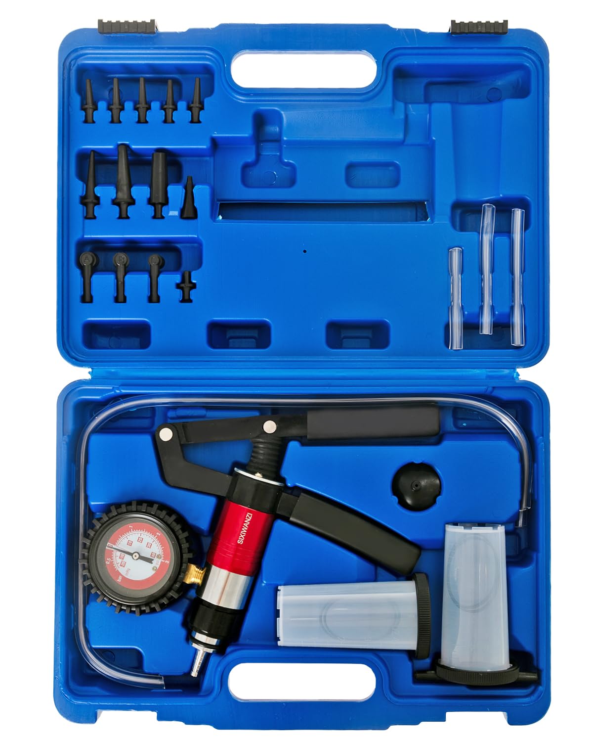 2 in 1 Hand Held Brake Bleeder Vacuum Pump Kit - Professional Automotive Tool for Car, Truck & Motorcycle Brake Fluid Bleeding - Perfect for DIY Mechanics & Garage Use