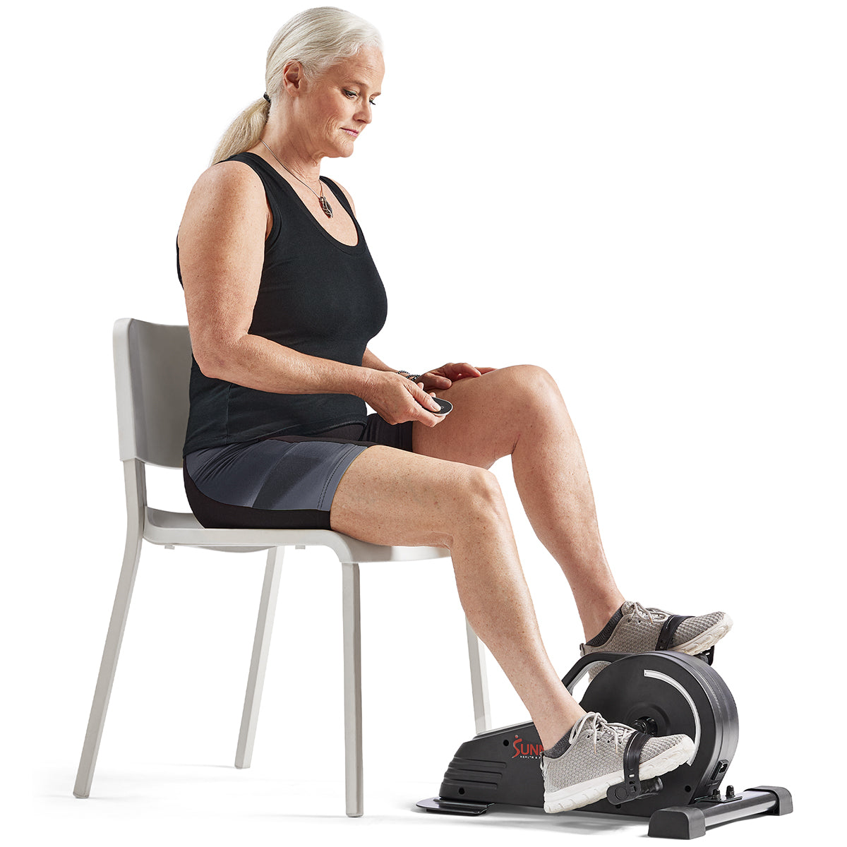 Compact Smart Motorized Mini Exercise Bike for Home & Office - Portable Under Desk Pedal Exerciser for Fitness & Active Sitting