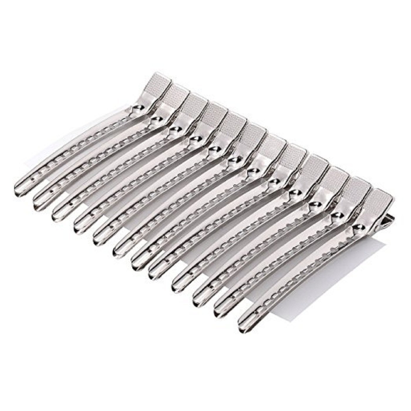 DEXO 12-Piece Professional Hair Styling Section Clips Set - Salon-Grade Hairdressing Clips for Boys & Girls - Silver Hair Styling Accessories - Perfect for Home & Salon Use, Hair Coloring, Cutting & Styling