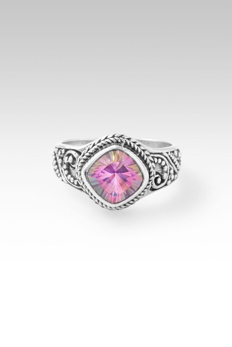 God's Promises Ring in Rainbow Sherbet Mystic Quartz - Inspirational Christian Jewelry for Women, Faith-Based Gift for Baptism, Wedding & Daily Encouragement
