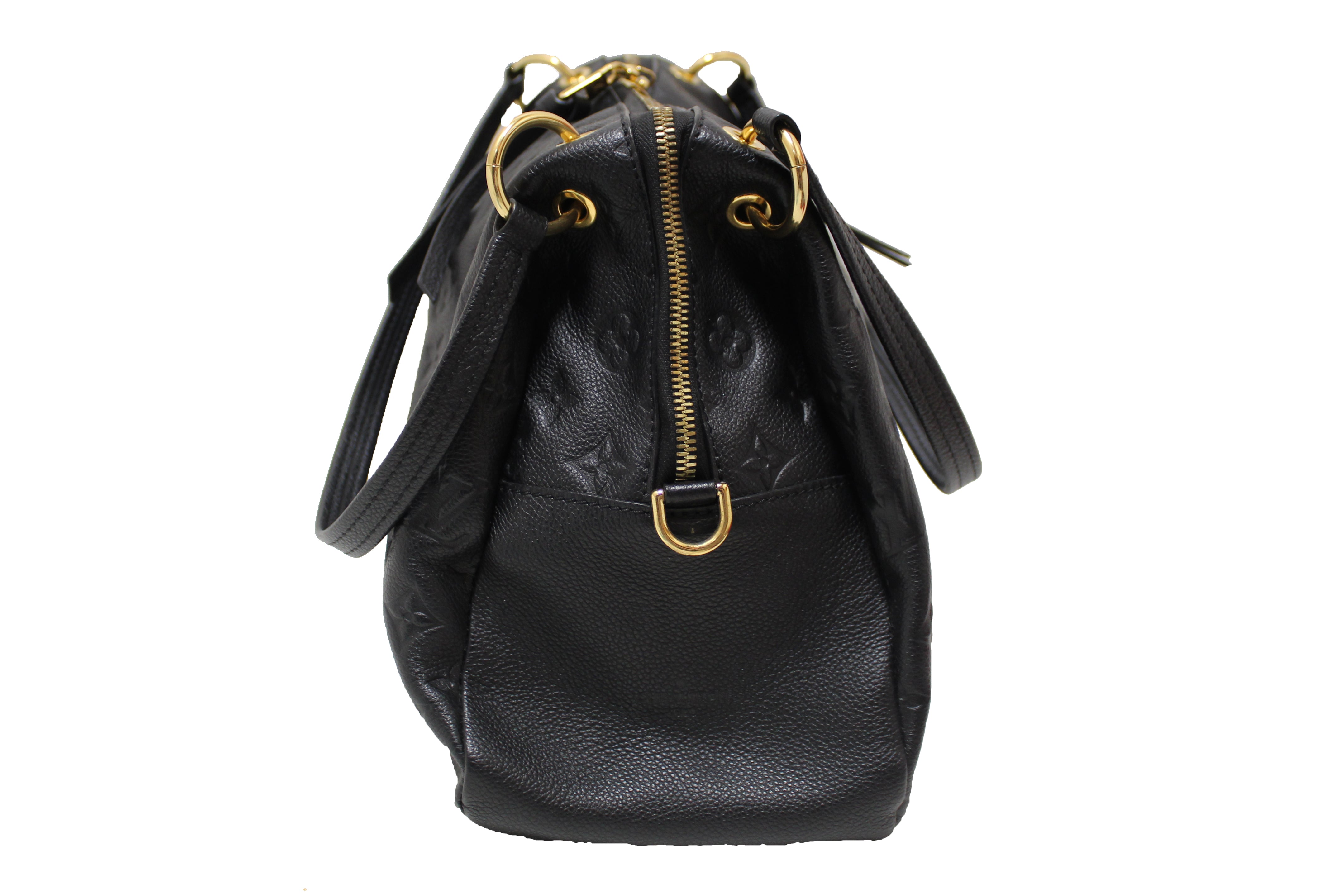 Authentic Louis Vuitton Black Monogram Empreinte Leather Ponthieu PM Handbag - Luxury Designer Shoulder Bag for Women, Perfect for Work, Travel & Evening Events