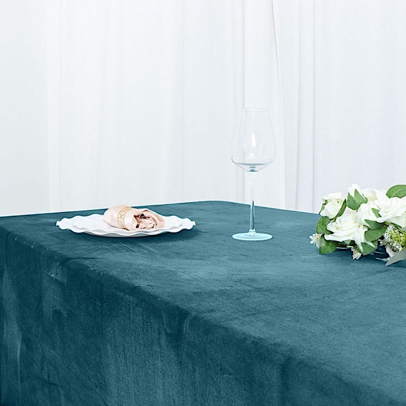 Premium Velvet Rectangular Tablecloth 90x132 Inches - Elegant Dining Table Cover for Weddings, Parties & Holiday Decor