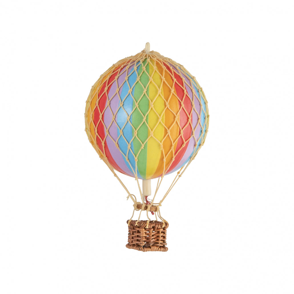 Authentic Floating Rainbow Hot Air Balloon Hanging Decor - 13cm Miniature Model for Home, Office, Nursery & Party Decoration