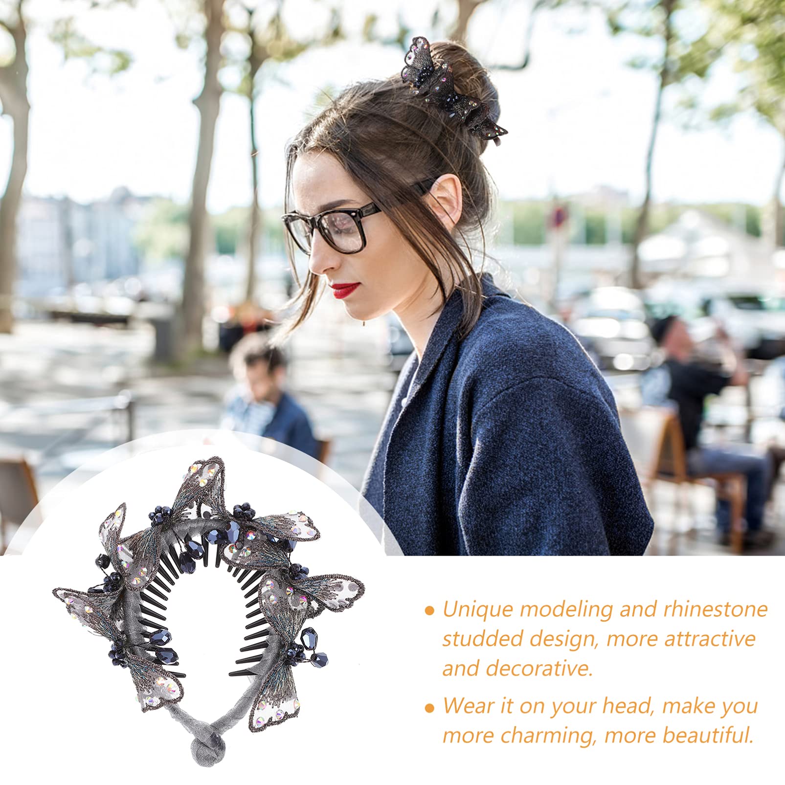 Handmade Woven Rhinestone Hair Clips - Crystal Hairgrip Ball Hair Accessories for Women | Elegant Hair-slide for Weddings, Parties & Everyday Wear