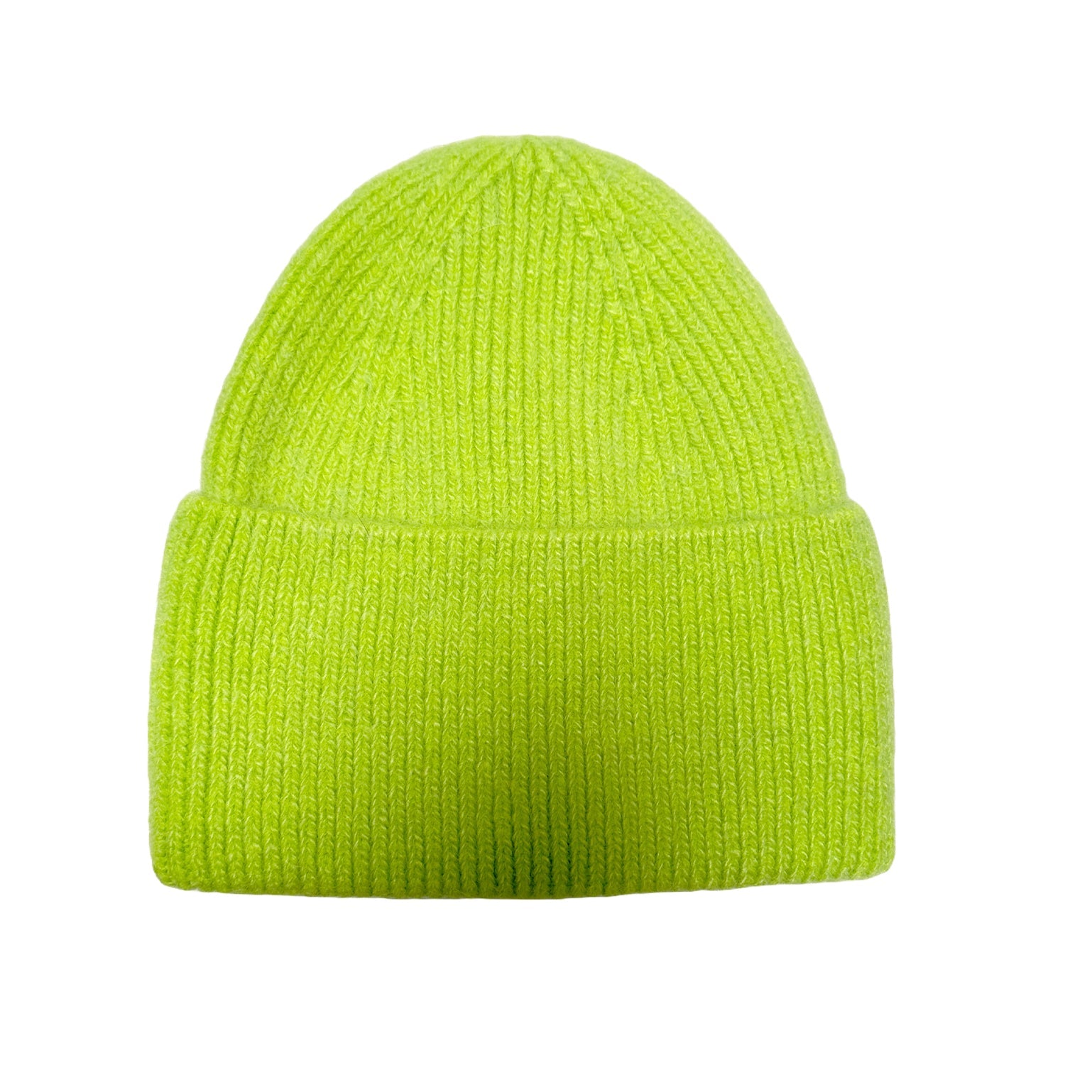 FLOOF Women's Wool Winter Beanie Hat - Soft Warm Knitted Cap in Bright Green, One Size - Perfect for Outdoor Activities, Skiing, Hiking & Cold Weather Fashion