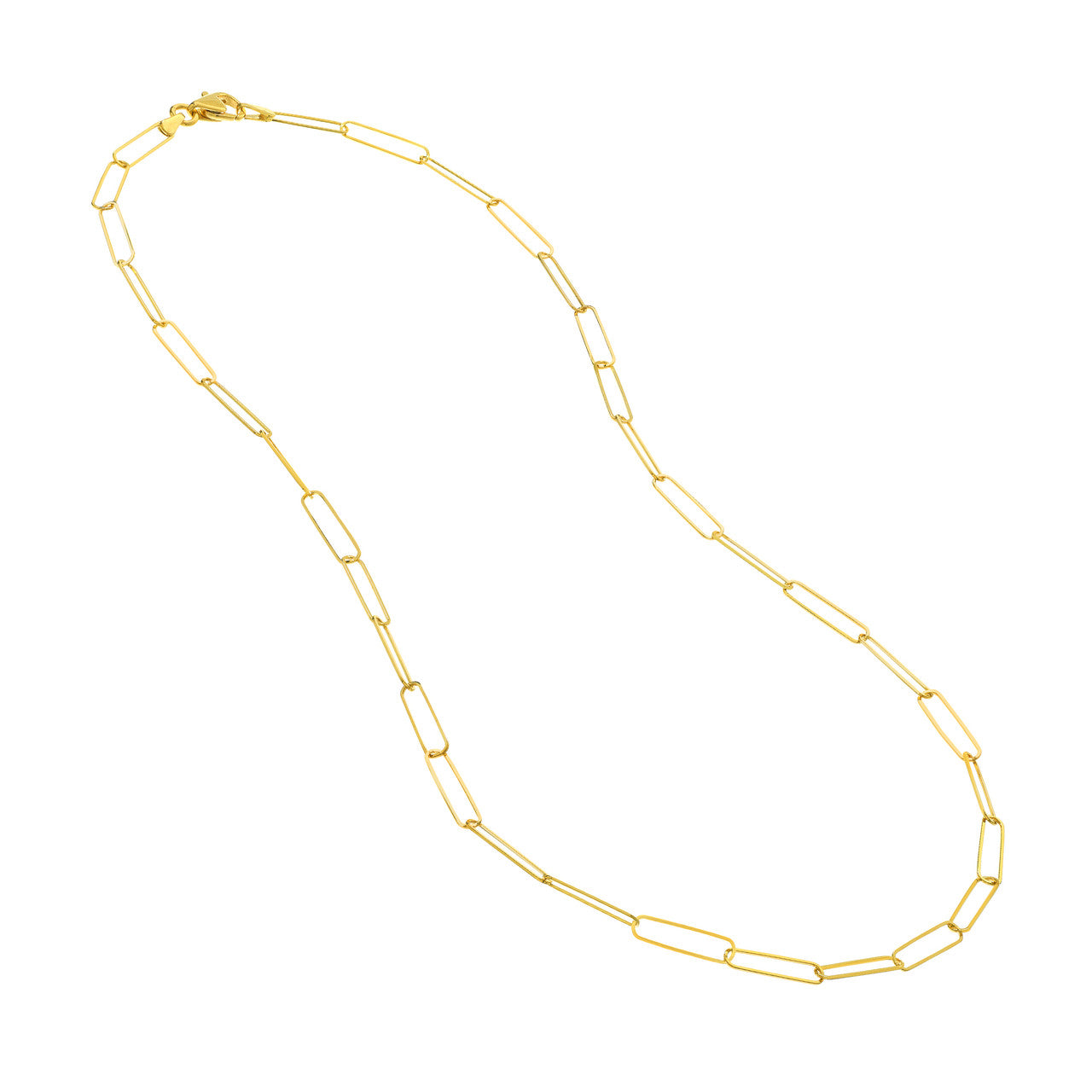14K Yellow Gold 3.6mm Paperclip Chain Necklace for Women - Dainty Layering Jewelry Gift for Her - Perfect for Everyday Wear, Special Occasions & Gift Giving