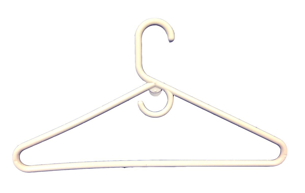 UM24 Heavy Duty Tubular Cloth Hangers - Jumbo Plastic Hangers for Adults, Coats & Suits - White (15 Pack) - Perfect for Closet Organization & Space Saving