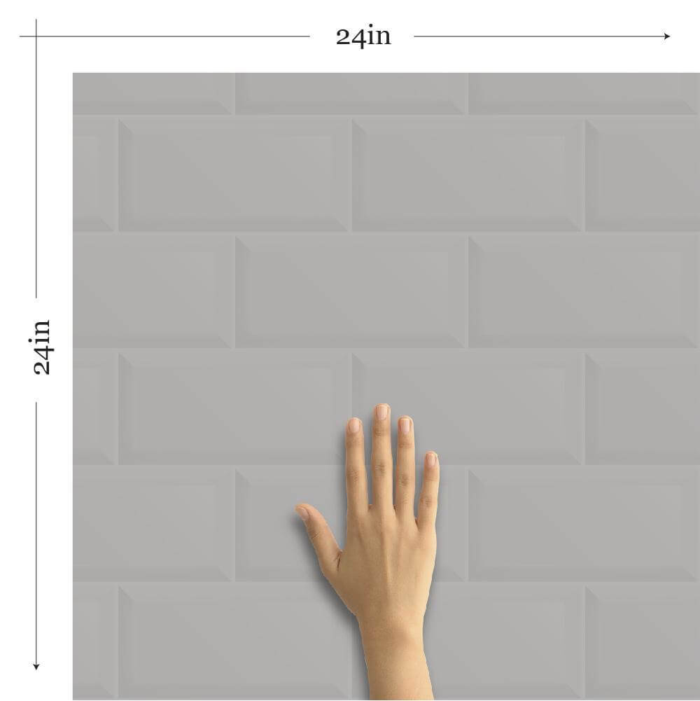 Grey Brick Tile Adhesive Peel and Stick Removable Wallpaper - Self-Adhesive Wall Covering for Home Decor, DIY Projects, and Accent Walls (620B) - Perfect for Bedrooms, Living Rooms, and Offices