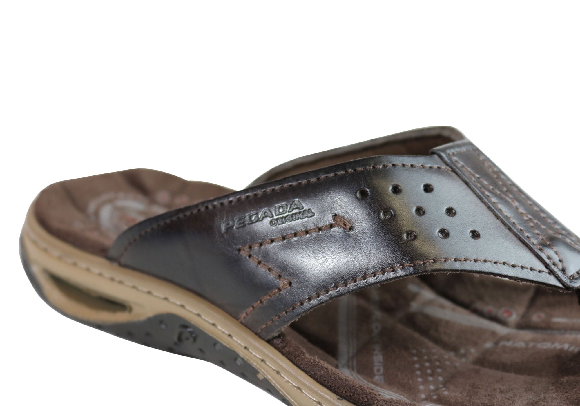 Premium Men's Leather Thong Sandals with Cushioned Comfort - Handcrafted in Brazil - Perfect for Beach, Pool & Casual Summer Wear