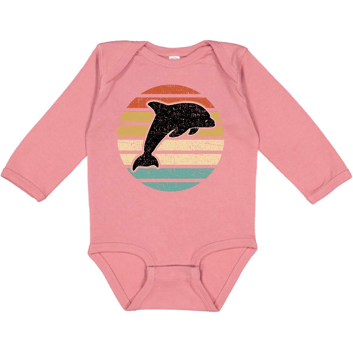 Inktastic Dolphin Cute Beach & Vacation Long Sleeve Baby Bodysuit - Perfect for Beach Trips, Summer Outings & Family Photos