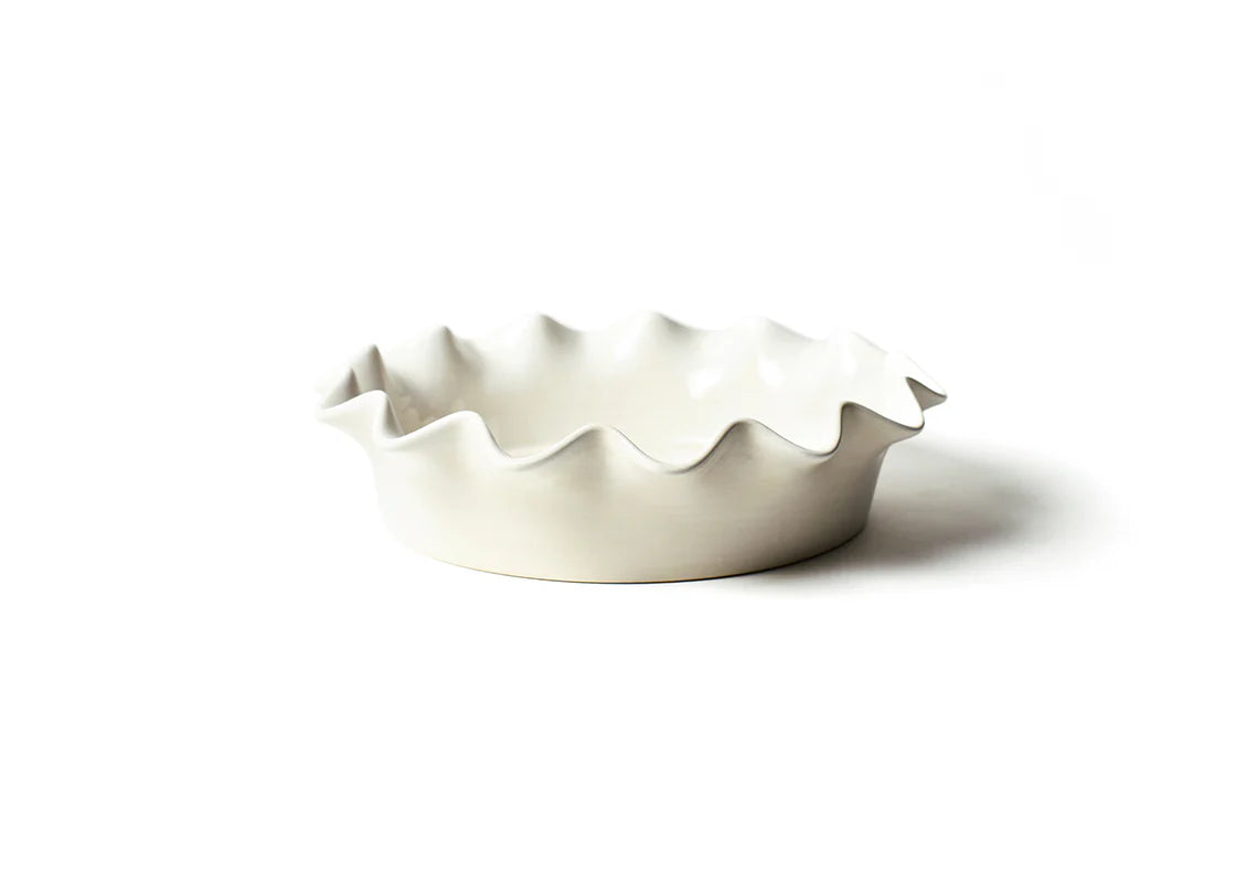 Signature White Ruffle Pie Dish - Elegant Ceramic Baking Pan for Homemade Pies, Tarts & Desserts | Perfect for Thanksgiving, Christmas & Family Gatherings