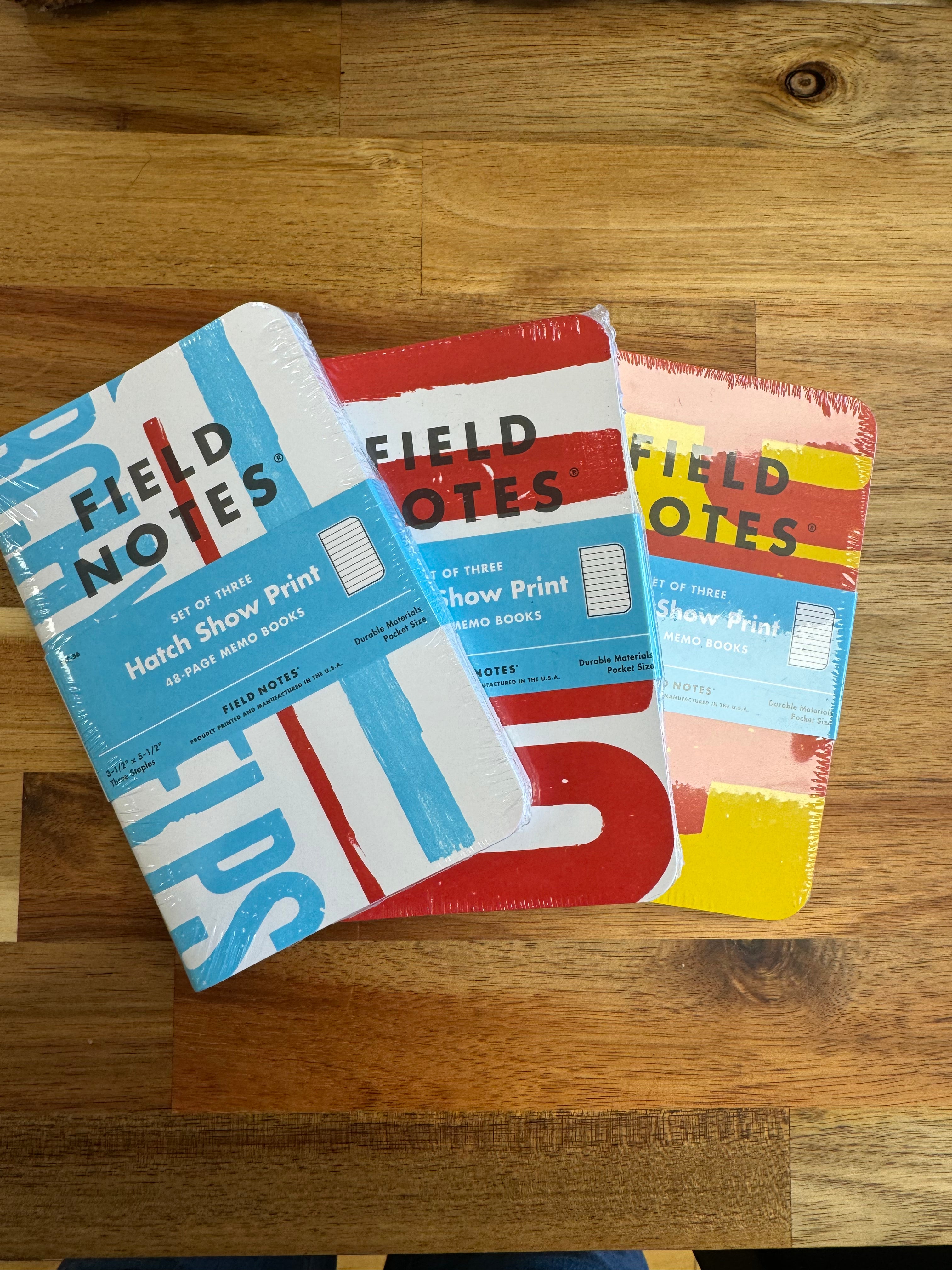Field Notes Hatch Show Print Memo Books - Set of 3 Ruled 48-Page Notebooks for Journaling, Sketching & Office Notes - Vintage Design Notepad for Writers, Artists & Students