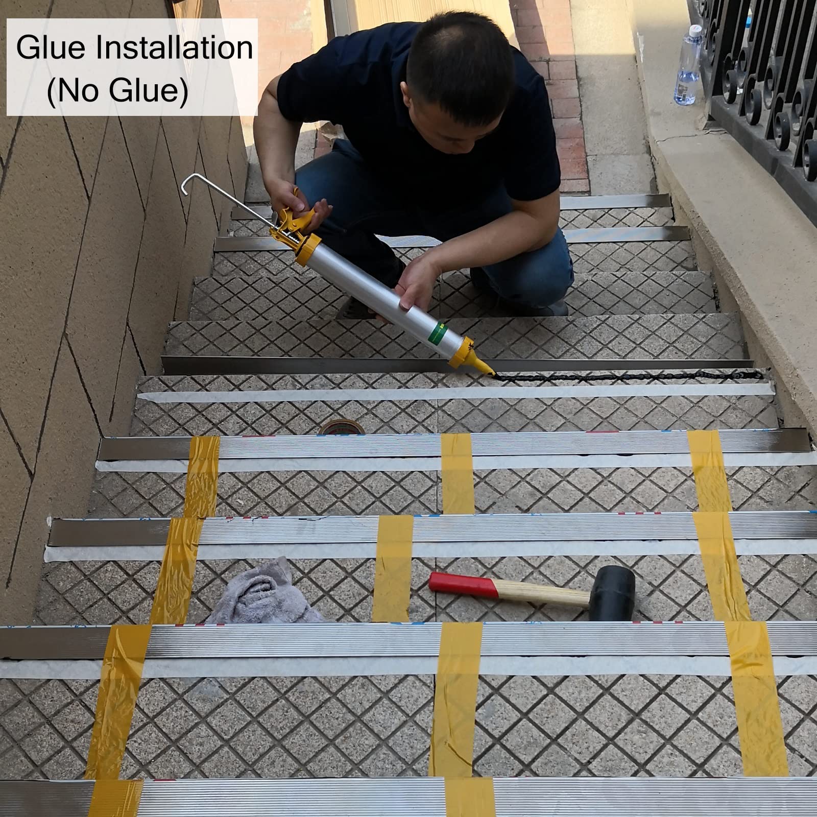 Premium Stainless Steel Stair Nosing - Non-Slip Metal Stair Edge Trim for Concrete, Tile & Wood Steps | Indoor/Outdoor Safety Transition Strip for Kids & Adults | Perfect for Homes, Schools & Commercial Buildings