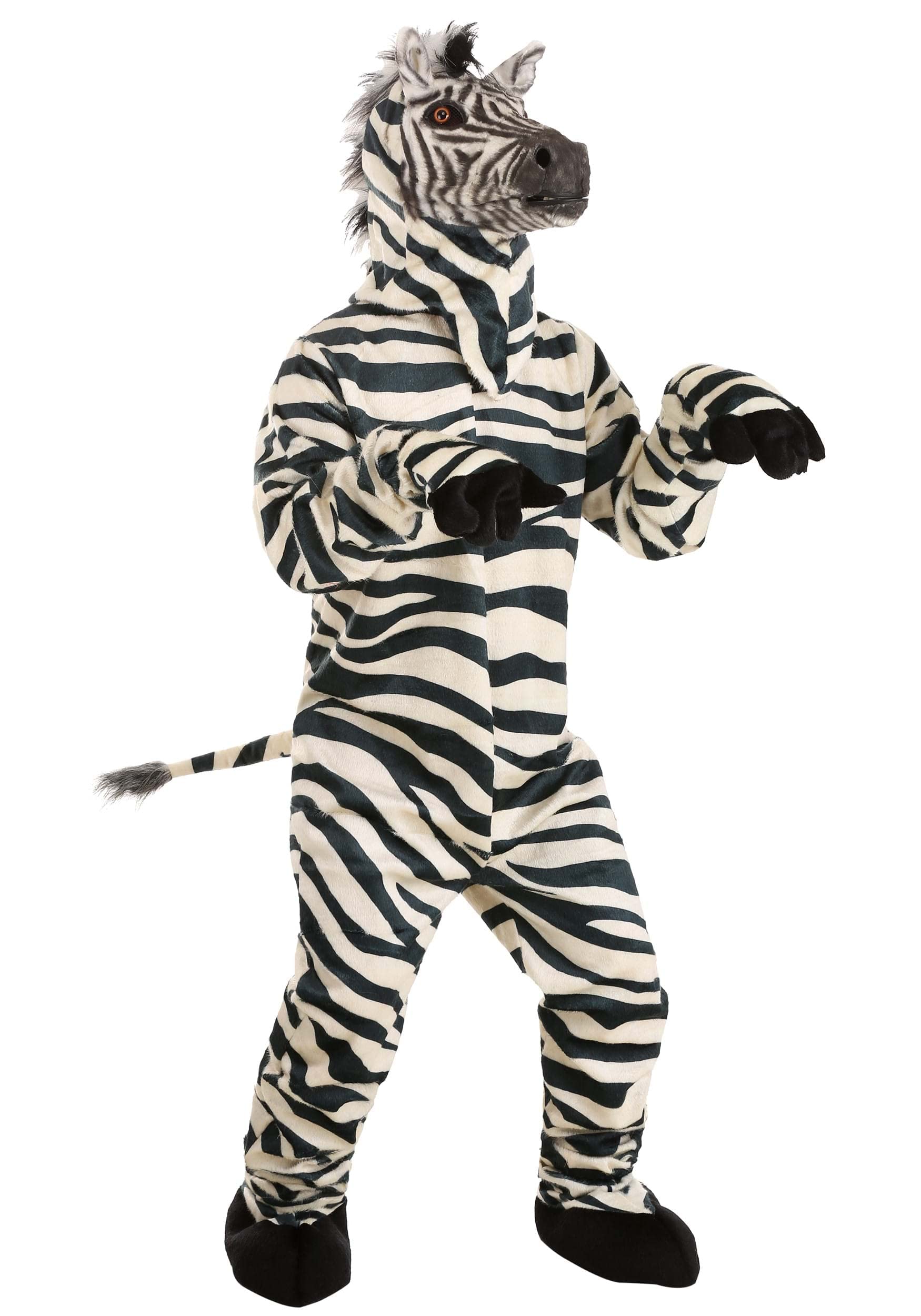 Realistic Adult Zebra Costume with Movable Mouth Mask - Perfect for Halloween, Cosplay, and Themed Parties