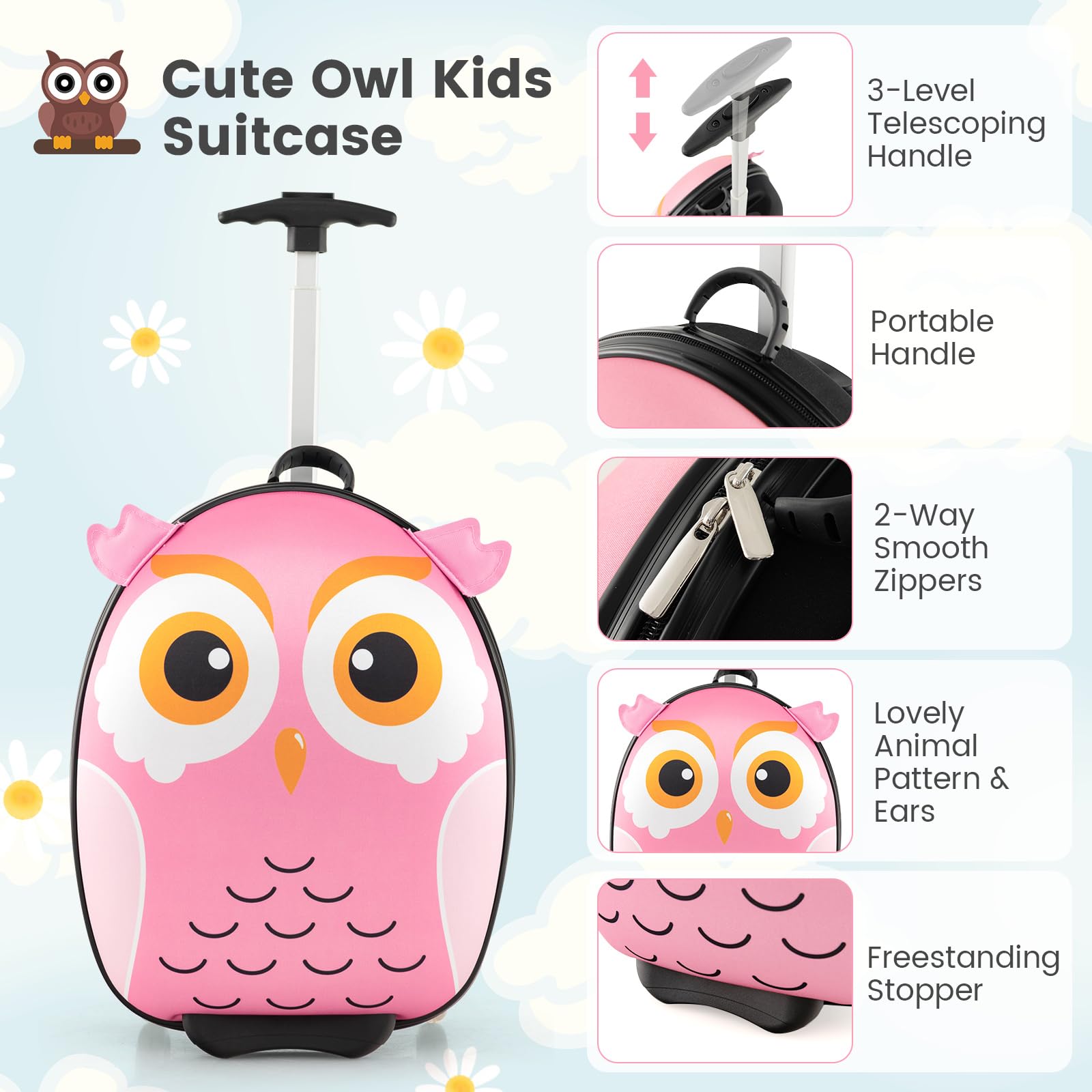 Goplus 2-Piece Kids Carry On Luggage Set - 16