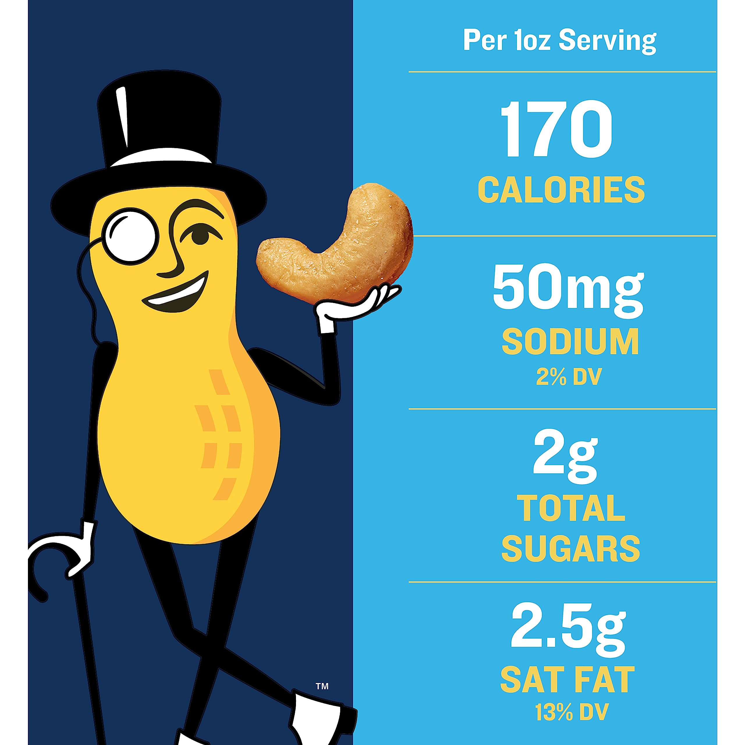 PLANTERS Deluxe Lightly Salted Cashews - 1lb 2.25oz | Kosher Certified, Sea Salt Flavored | High Protein Plant-Based Snacks for Adults & Kids | Perfect for Parties, After School, Office & Healthy On-the-Go Snacking
