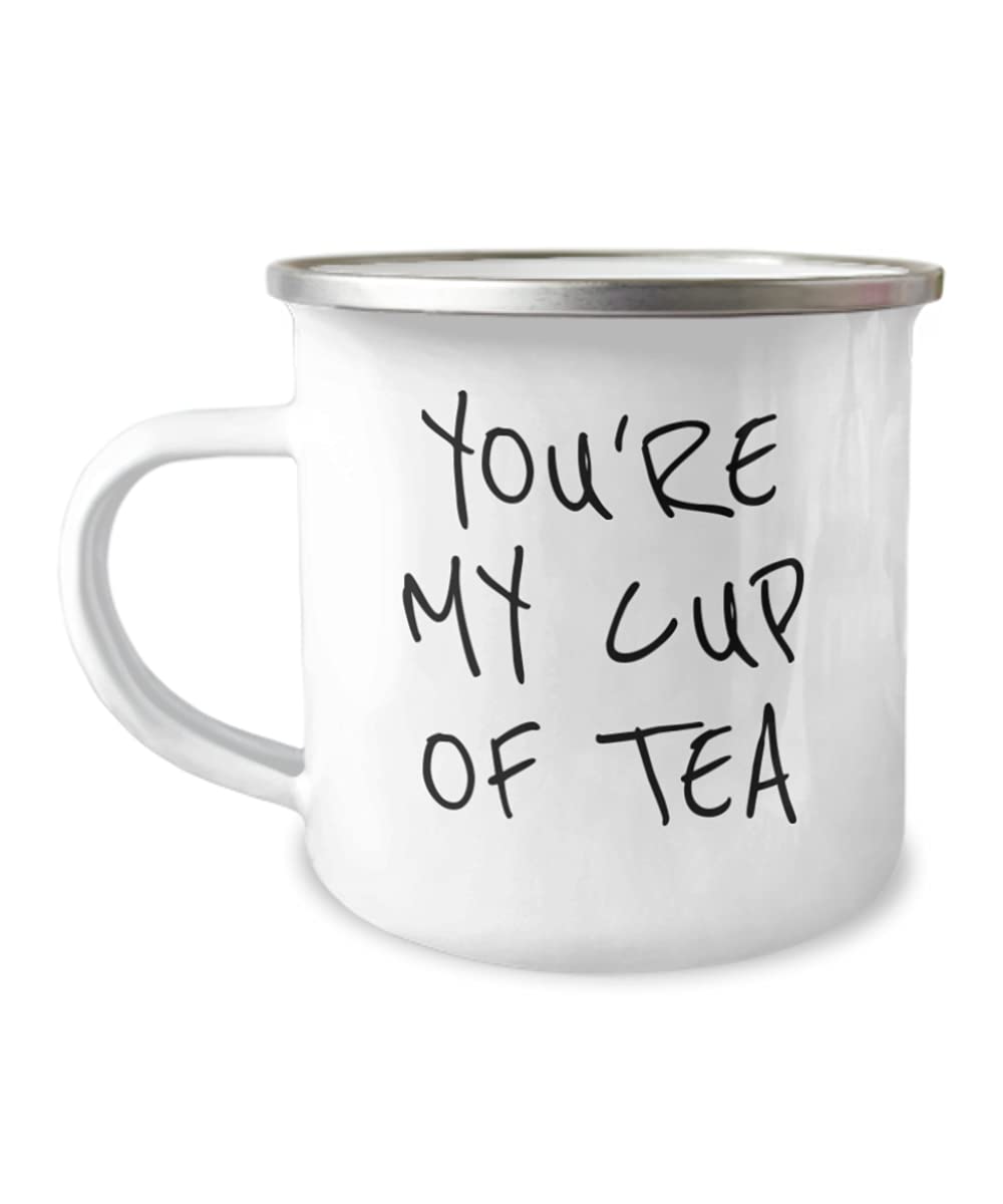 Zapbest Stainless Steel Enamel Coffee Mug - 12oz White Camping Tea & Coffee Cup for Outdoor Enthusiasts | Perfect for Camping, Hiking, and Office Use