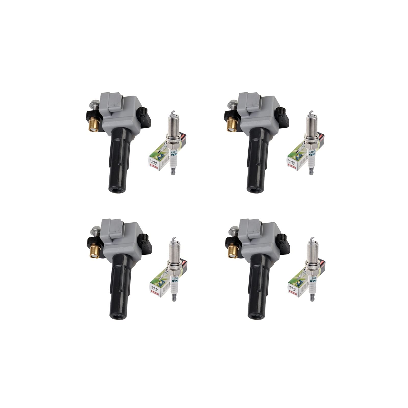 4-Pack AD Auto Parts Ignition Coils & 4 Iridium TT Spark Plugs 4704 for Subaru Impreza Legacy 2.5L H4 (2004-2010) - Compatible with UF508 - Perfect for Engine Performance Upgrade & Maintenance