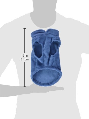 Gooby Fleece Vest Dog Sweater - Blue, Small - Warm Pullover Fleece Dog Jacket with O-Ring Leash Attachment - Winter Dog Coat for Small Breeds - Cold Weather Apparel for Puppies & Adult Dogs - Perfect for Outdoor Walks, Park Visits & Winter Adventures