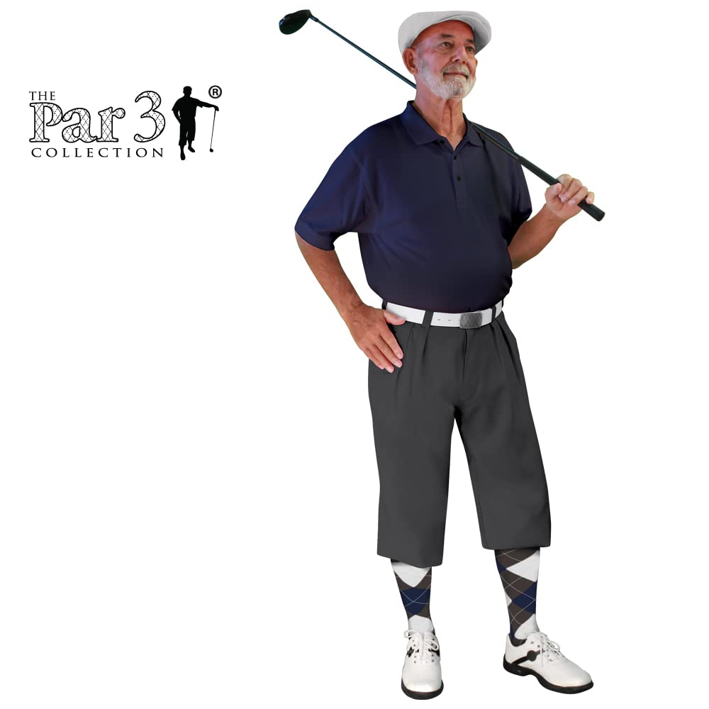 Premium Charcoal Microfiber Plus Fours for Men - Comfortable & Stylish Golf Pants for Outdoor Sports & Casual Wear