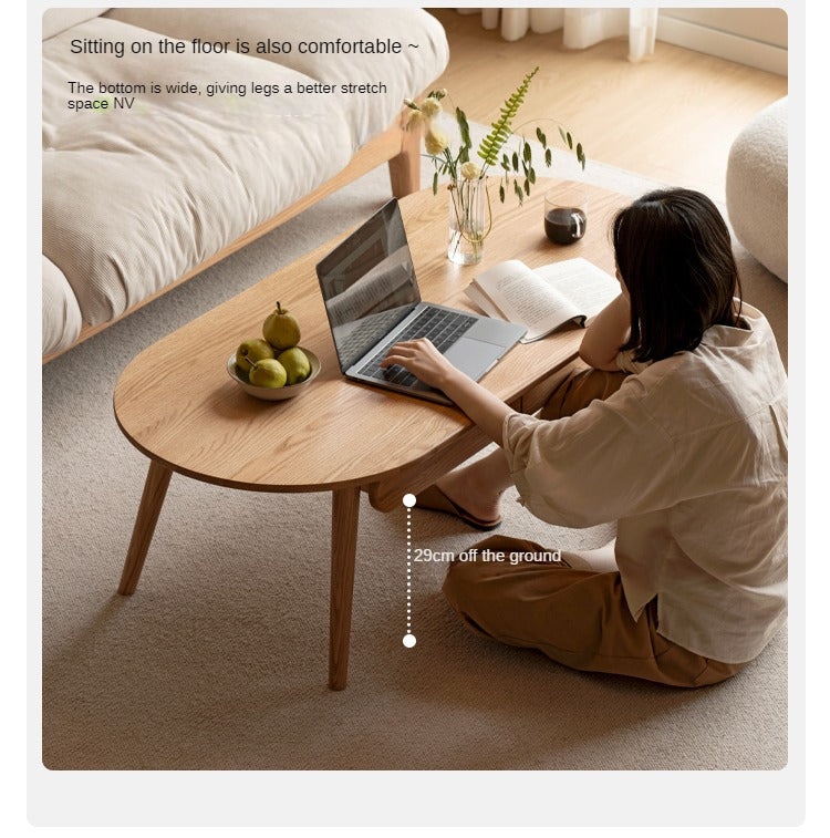 Premium Oak Solid Wood Luxury Coffee Table - Modern & Durable Living Room Centerpiece for Home Decor & Entertainment