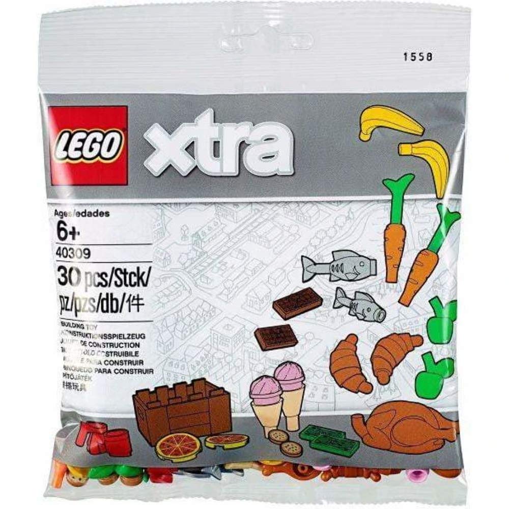 LEGO Food Accessories Set - 30 Pieces Miniature Building Blocks for Creative Play & Display | Perfect for LEGO City, Friends Collections & DIY Scenes