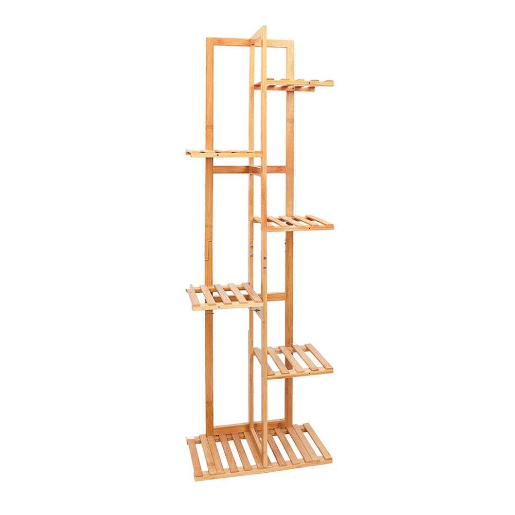 7-Tier Bamboo Vertical Plant Stand - Indoor/Outdoor Flower Rack with Adjustable Shelves for Succulents, Herbs & Houseplants | Perfect for Balcony, Garden, Living Room & Office Decor