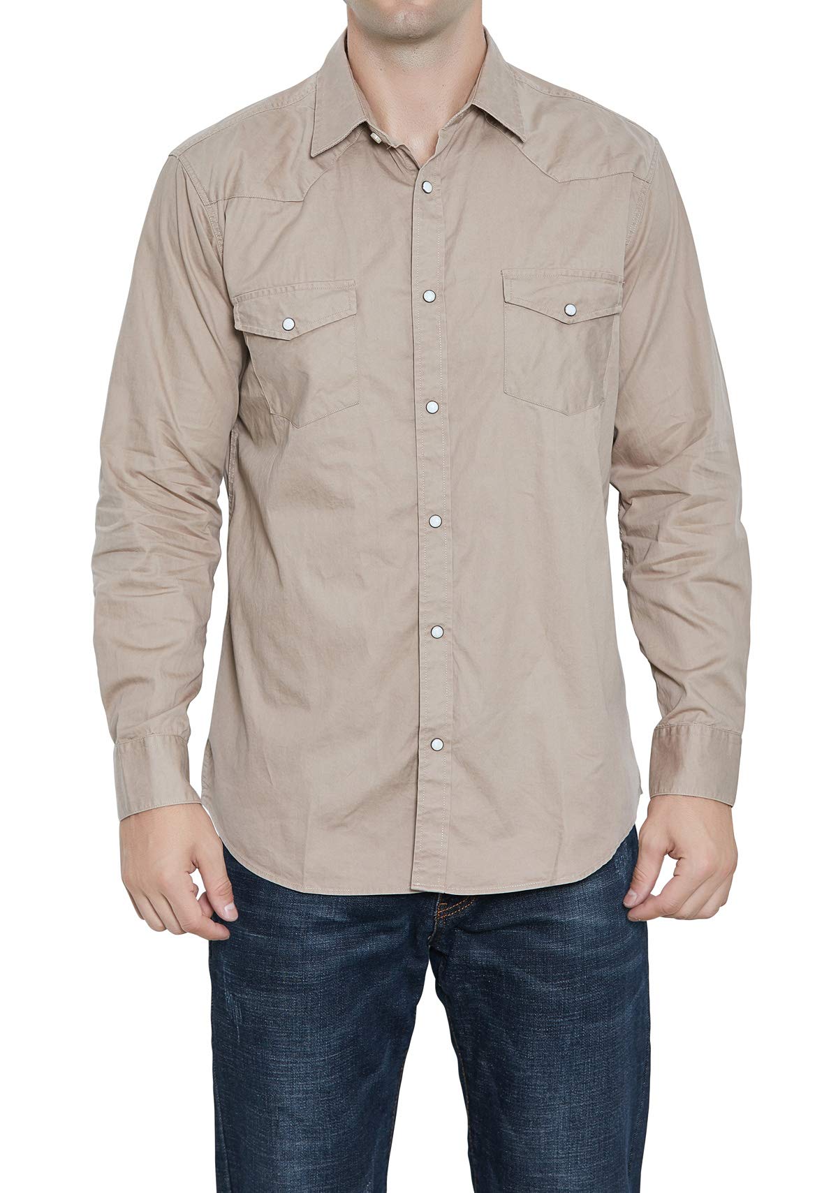 Men's Western Snap Button Plaid Long Sleeve Shirt - Regular Fit Casual Wear for Cowboy Style, Rodeo & Country Music Events