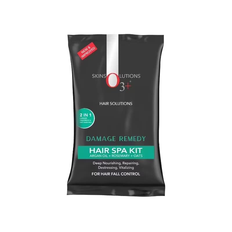 O3+ Hair Spa Kit with Argan Oil, Rosemary & Oats - Anti-Frizz, Deep Nourishing & Repair Treatment for Damaged Hair | At-Home Salon Care for Dry, Brittle Hair