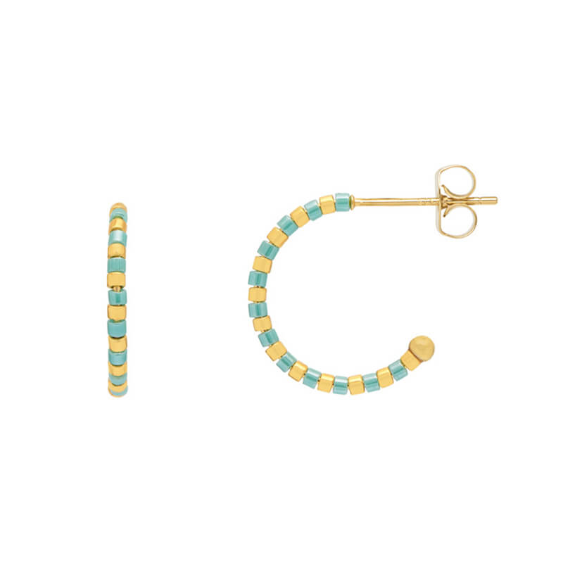 Seashore Beaded Hoop Earrings for Women - Handmade Bohemian Dangle Earrings with Shell & Pearl Accents - Perfect for Beach Vacations, Summer Outfits & Boho Fashion