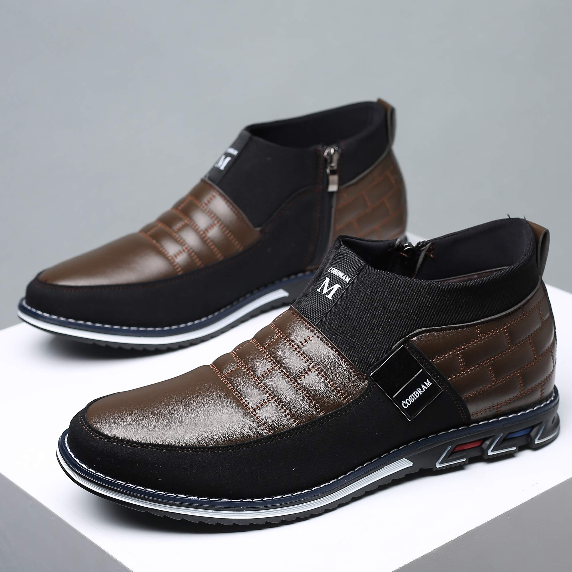 COSIDRAM Men's High-Top Loafers - Comfortable Walking Sneakers & Casual Boots for Men | Perfect for Daily Wear, Office, and Outdoor Activities