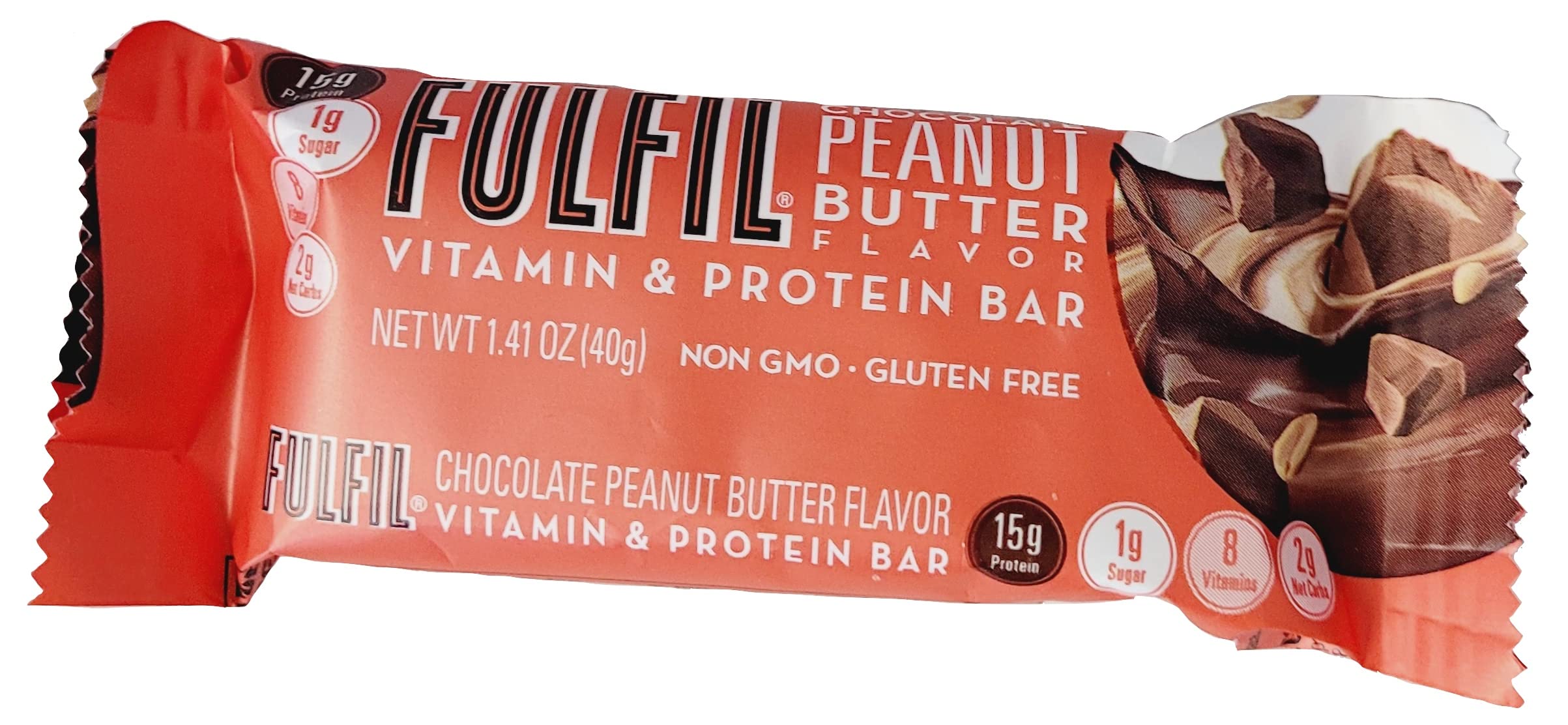 Fulfil Protein & Vitamin Bars - Chocolate Peanut Caramel, Peanut Butter & Hazelnut Flavors - 6 Pack (1.41oz Each) - High Protein Snack for Workouts, Travel & On-the-Go Energy - Includes Free Bag Clip