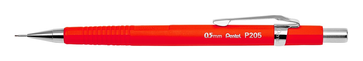 Pentel P205-F Mechanical Pencil - Red Barrel for Writing & Sketching