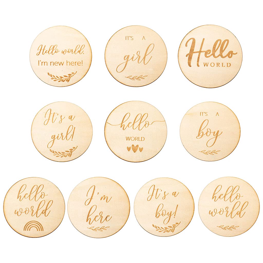 ROYALEAD Baby Milestone Cards - 12 Printed Monthly Disc Signs for Newborn Photo Props & Birth Announcement Cards - Perfect for Baby Shower Gifts & Monthly Photo Shoots